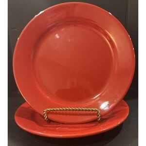 Pier 1‎ Red Salad Plates Plate 8 Inch Set Of 2 NEW Holiday Classic Earthenware